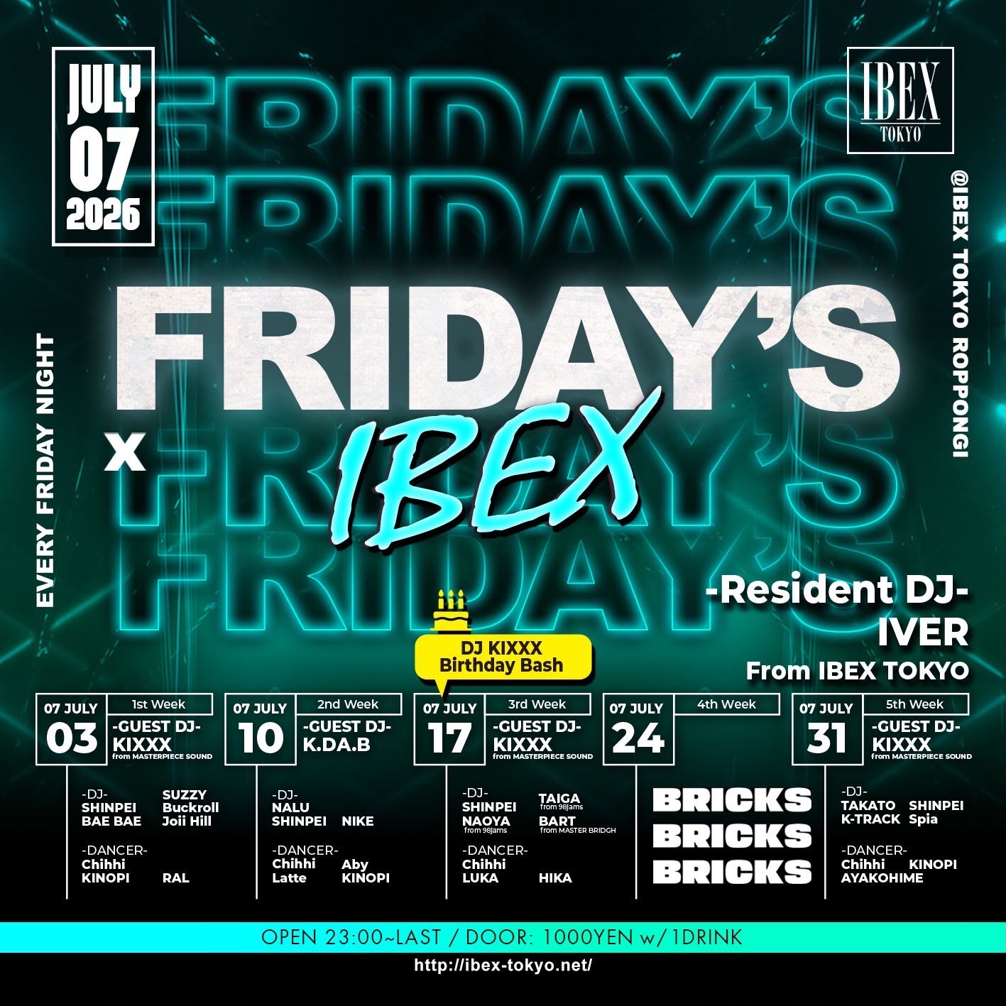 FRIDAY'S X IBEX